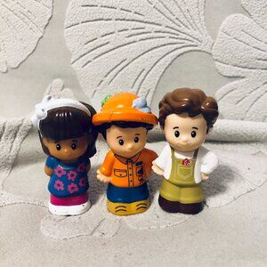 Lot of 3 Fisher-Price Little People SLIM Mia Flower Farmer Zoo Keeper Figures